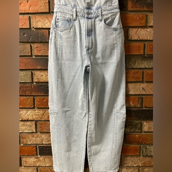 🆕 Anthropologie Pistola Daphne Strapless Denim High Rise Barrel Leg Jumpsuit - Picture 10 of 16